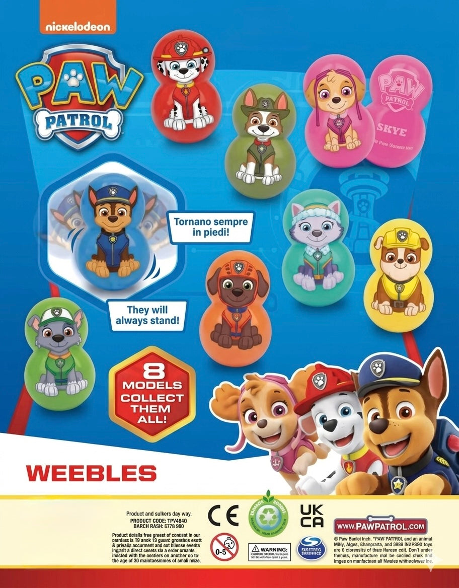 Paw Patrol Weebles - Ø50mm Kapseln