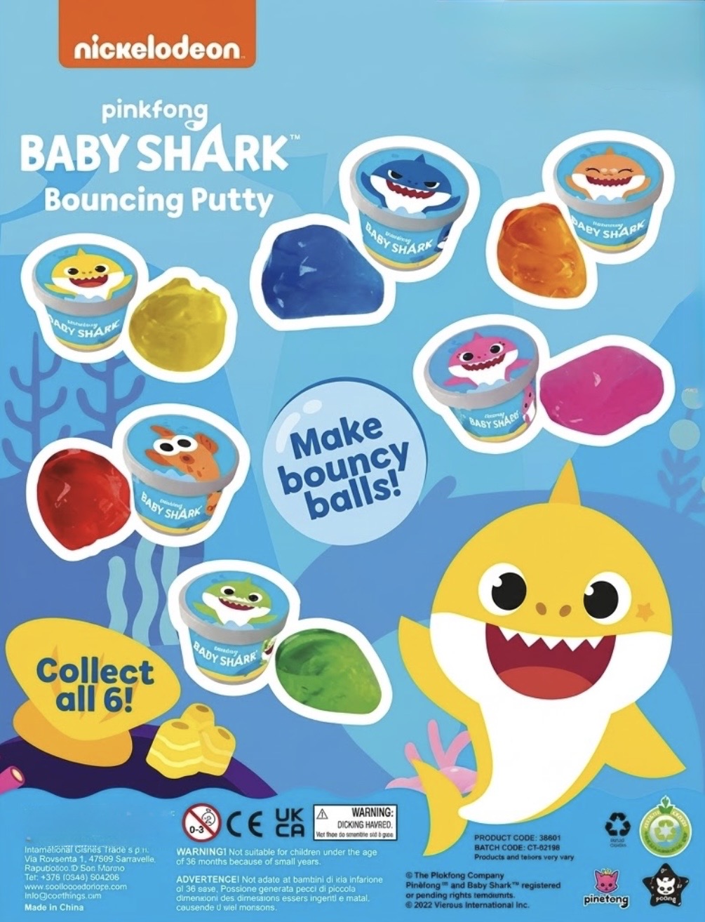 BABY SHARK BOUNCING PUTTY - Ø50mm Kapseln