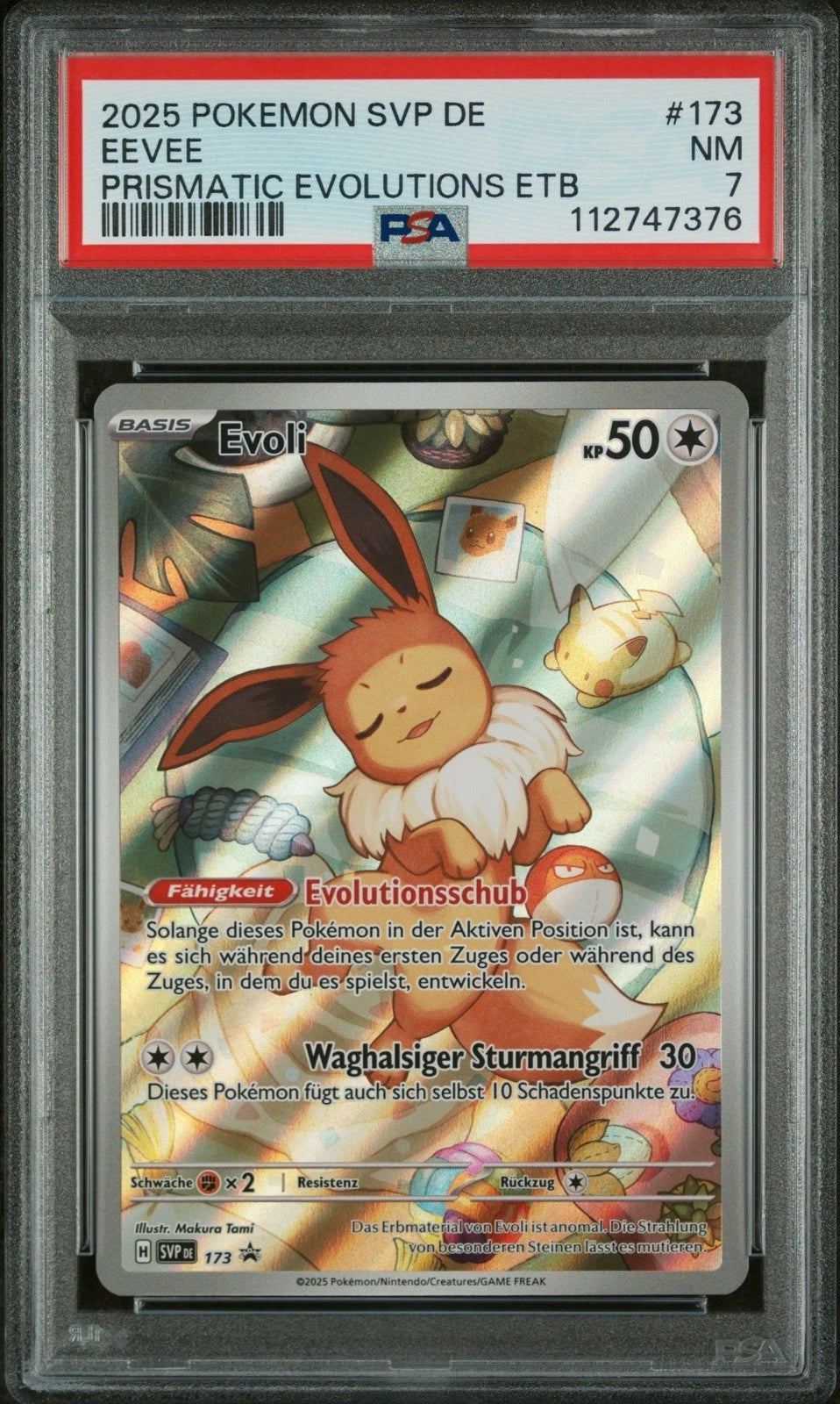 Evoli #173 - SVP Black Star Promo - PSA NM 7 (Deutsch)
