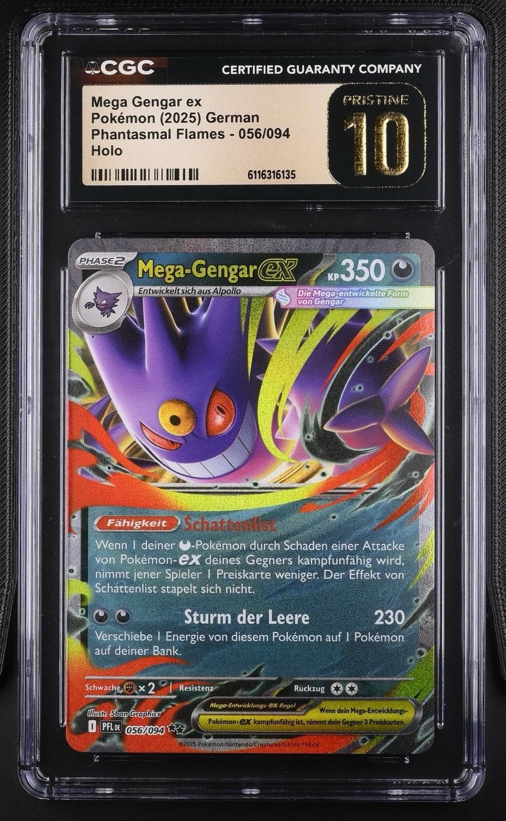 Mega-Gengar EX 056/094 - Fatale Flammen - CGC PRISTINE 10 (Deutsch)